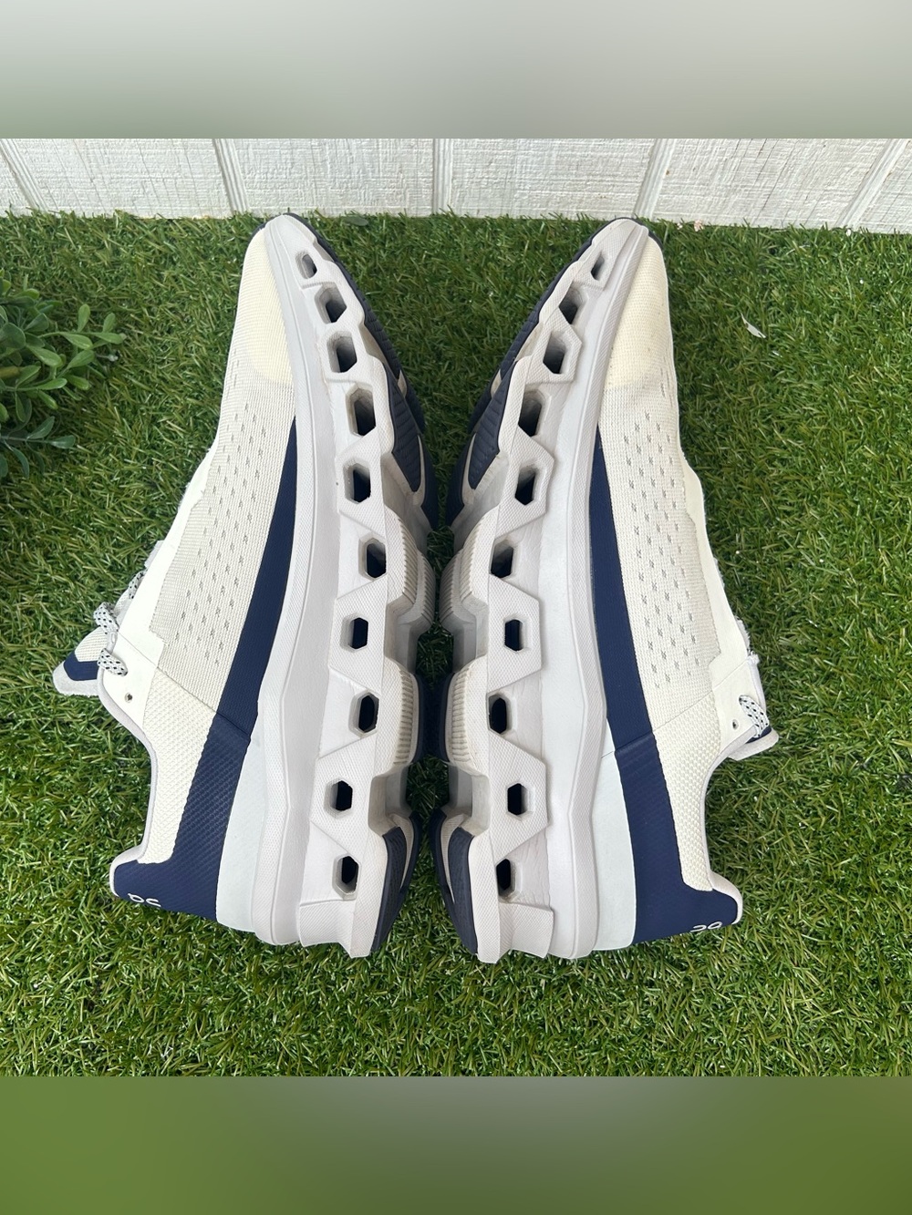 On Running Cloudmonster Ivory | Midnight men size 10 gently used - Picture 14 of 16